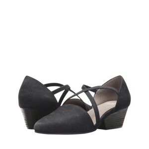 Eileen Fisher Poet Criss Cross Dark Gray‎ Pump Sandal Heels